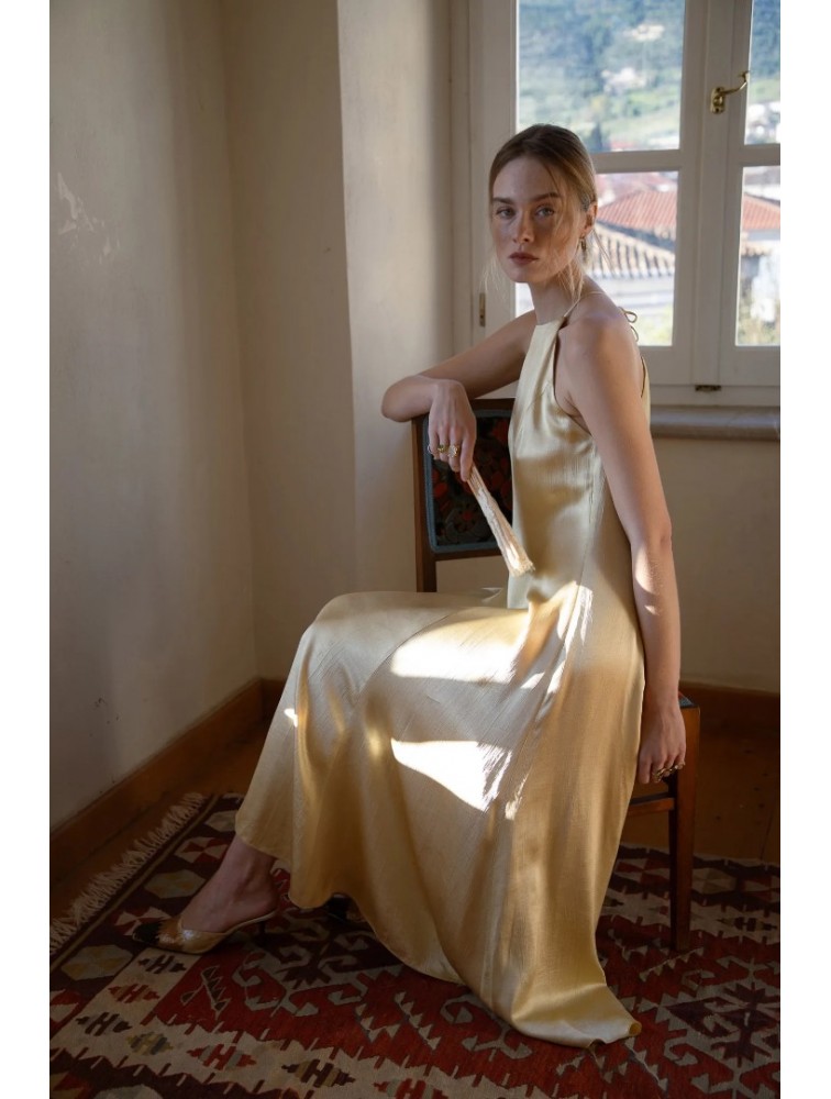 NIDODILEDA Stance Dress Satin Butter Yellow