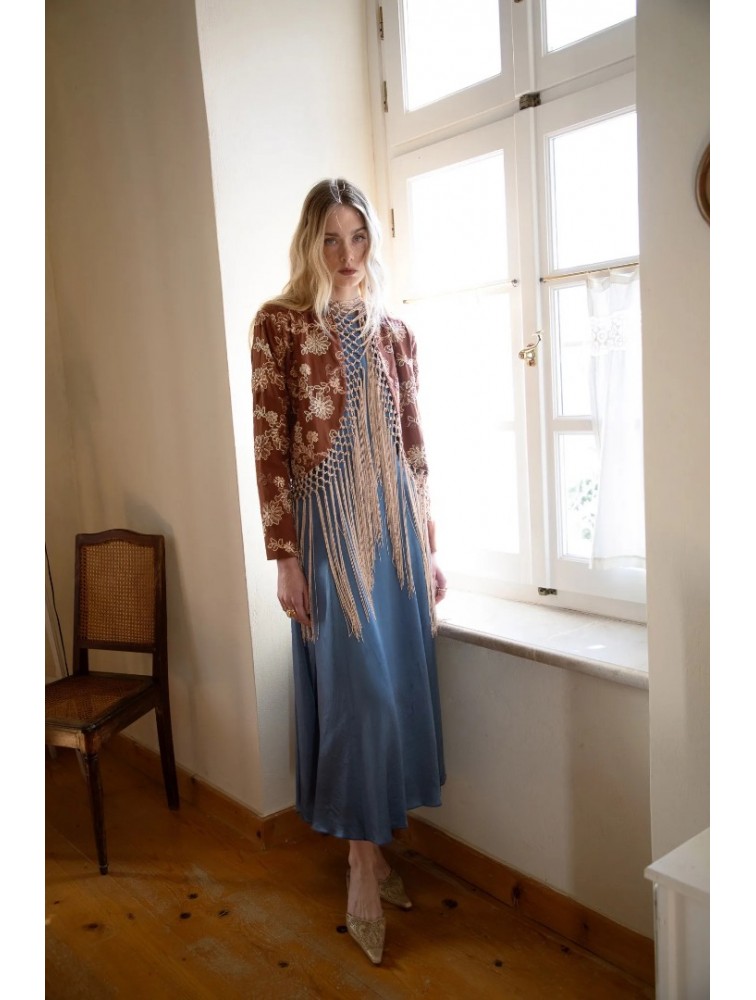 NIDODILEDA Stance Dress Satin Denim Blue