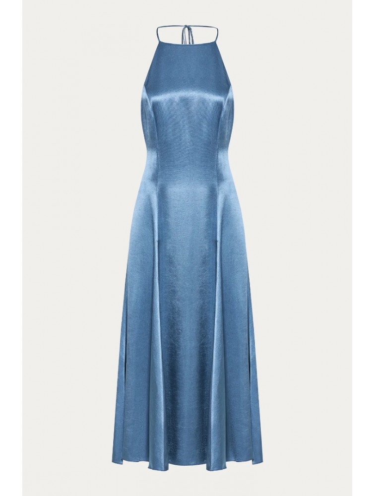 NIDODILEDA Stance Dress Satin Denim Blue