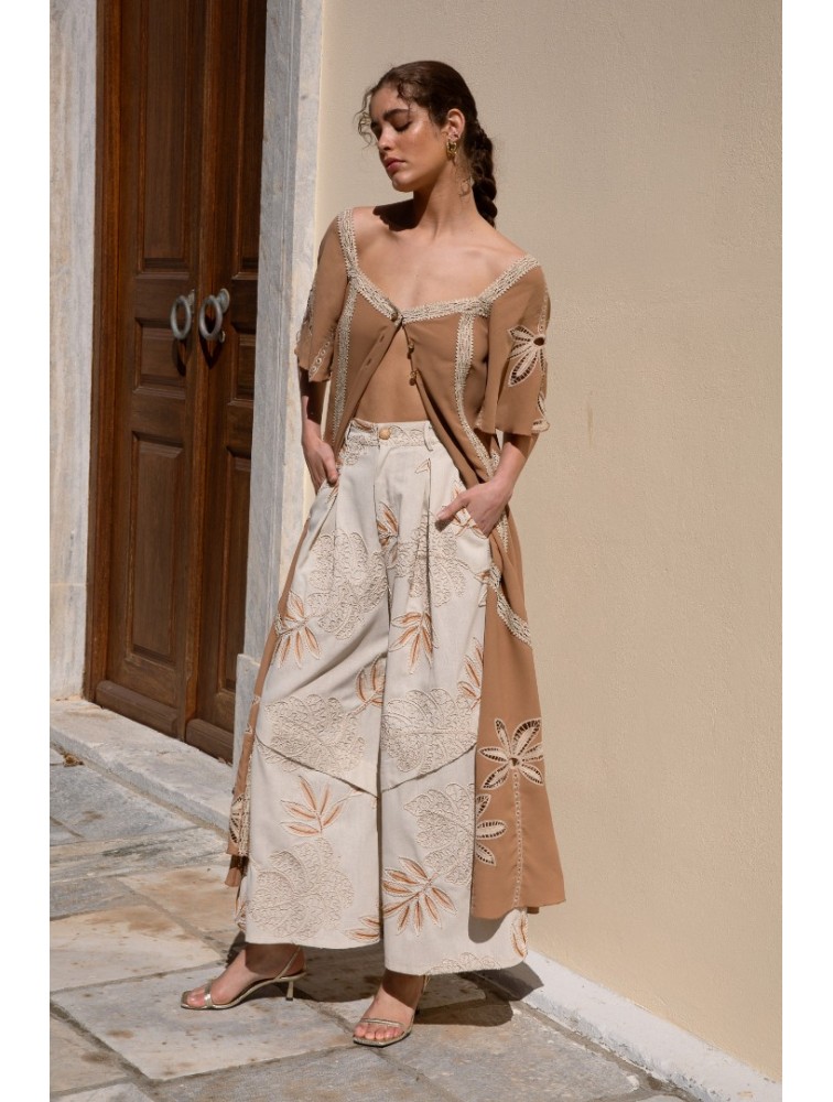 NIDODILEDA Stream Tunic Embroidered Cut Out Lace Embellished