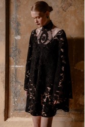 NIDODILEDA Sum Dress Black Velvet Chrochet Μαύρο Βελούδινο Φόρεμα Κροσέ