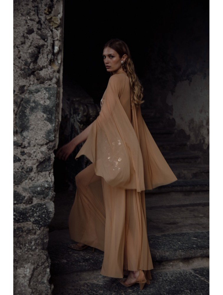 NIDODILEDA Temple Dress Tan Rose Gold Ροζ Χρυσό Φόρεμα