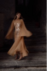 NIDODILEDA Temple Dress Tan Rose Gold Ροζ Χρυσό Φόρεμα