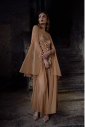 NIDODILEDA Temple Dress Tan Rose Gold Ροζ Χρυσό Φόρεμα