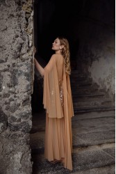 NIDODILEDA Temple Dress Tan Rose Gold Ροζ Χρυσό Φόρεμα