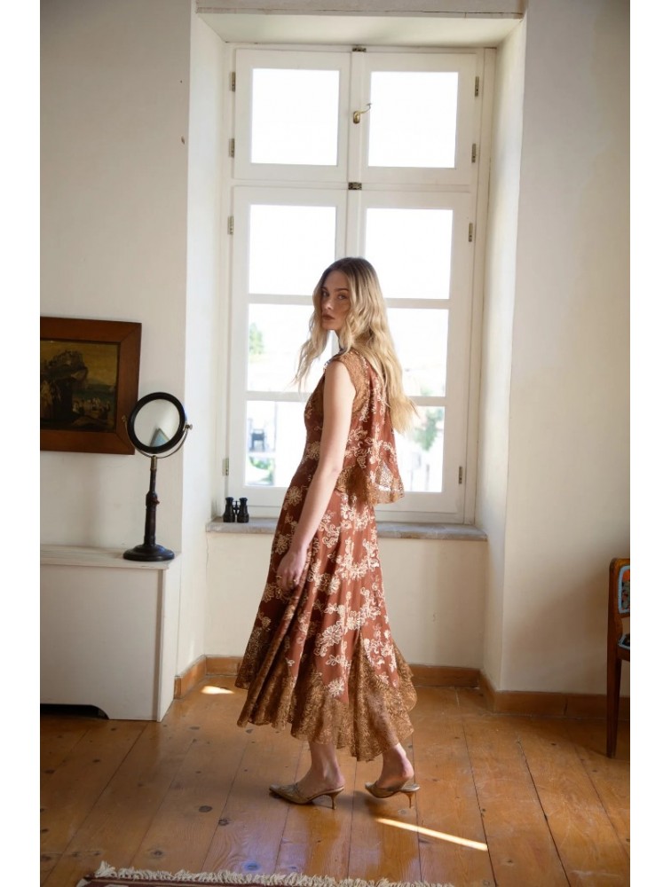 NIDODILEDA There Dress Floral Embroidered Lace Embellished