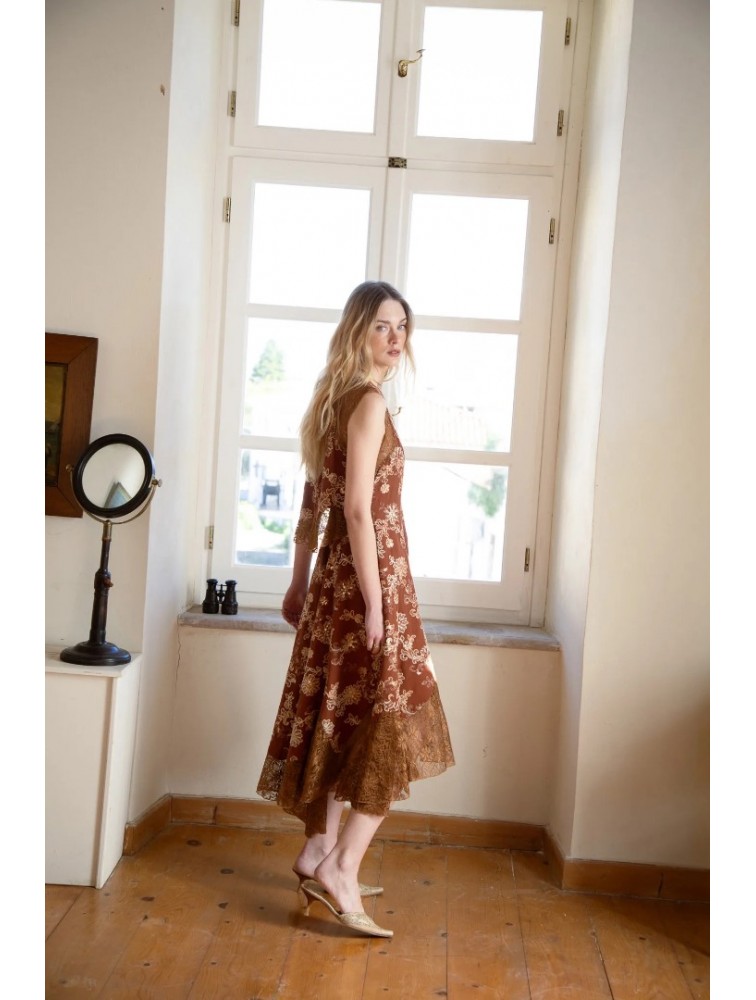 NIDODILEDA There Dress Floral Embroidered Lace Embellished