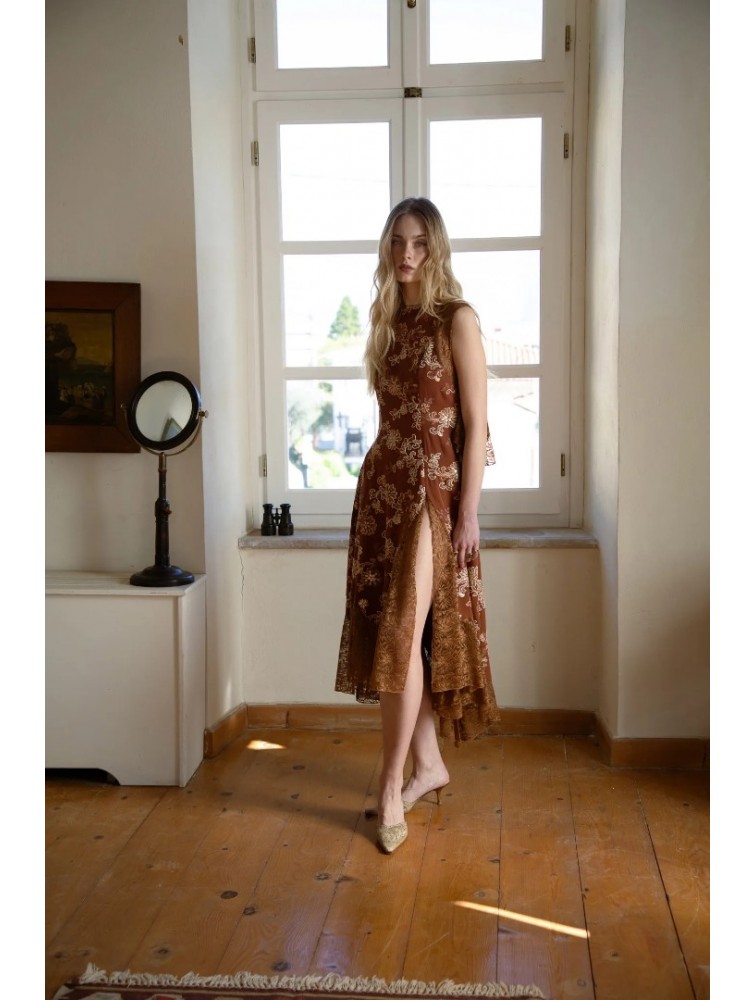 NIDODILEDA There Dress Floral Embroidered Lace Embellished