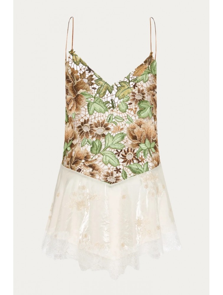 NIDODILEDA Threshold Topdress Satin Floral Crochet