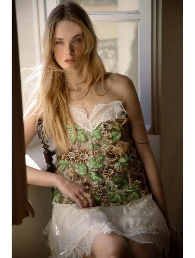 NIDODILEDA Threshold Topdress Satin Floral Crochet