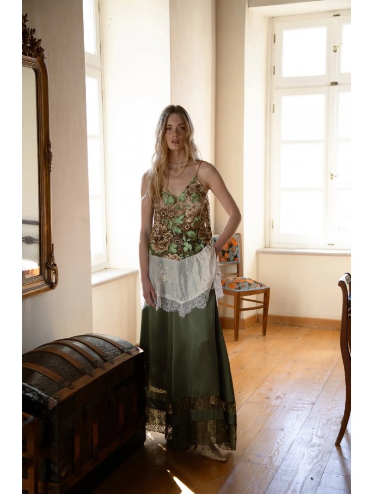 NIDODILEDA Threshold Topdress Satin Floral Crochet