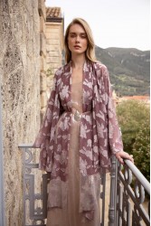 NIDODILEDA Throughway Overshirt Jacquard Patterned Tulle Sequined Applique