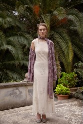 NIDODILEDA Throughway Overshirt Jacquard Patterned Tulle Sequined Applique