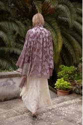 NIDODILEDA Throughway Overshirt Jacquard Patterned Tulle Sequined Applique