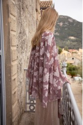 NIDODILEDA Throughway Overshirt Jacquard Patterned Tulle Sequined Applique
