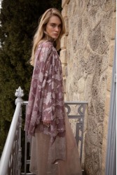 NIDODILEDA Throughway Overshirt Jacquard Patterned Tulle Sequined Applique