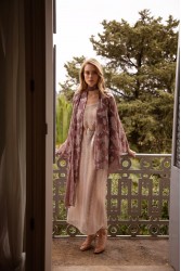 NIDODILEDA Throughway Overshirt Jacquard Patterned Tulle Sequined Applique