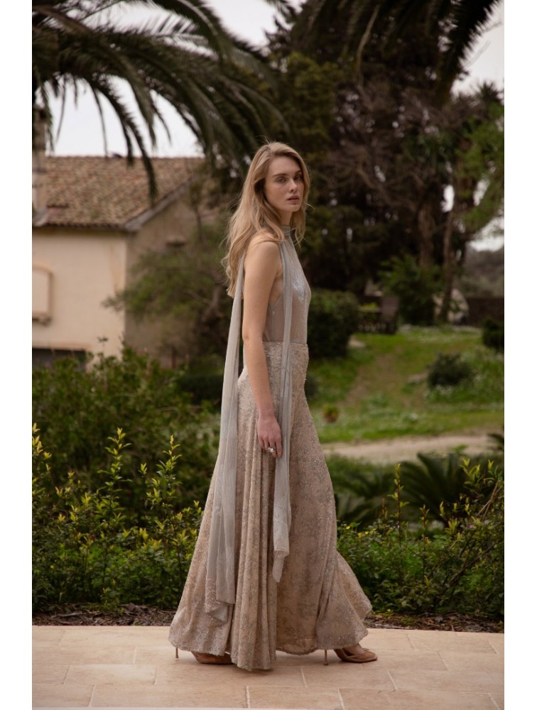 NIDODILEDA Tidal Top Foil Printed Tulle