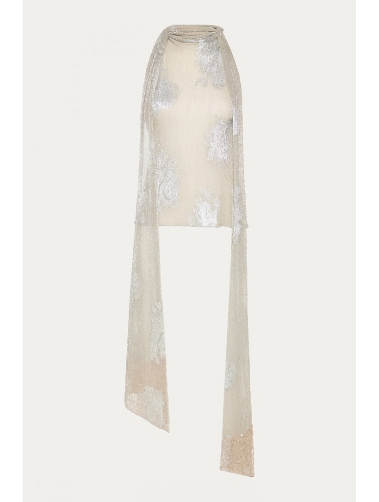 NIDODILEDA Tidal Top Foil Printed Tulle