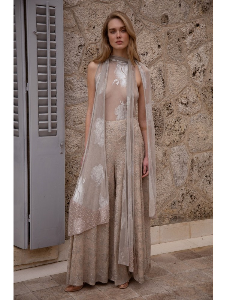 NIDODILEDA Tidal Top Foil Printed Tulle