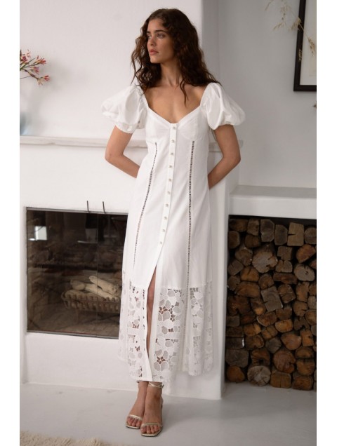 NIDODILEDA Trail Dress Embroidered Cut Out Overlay