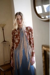 NIDODILEDA Unfolding Jacket Floral Embroidered Fringed