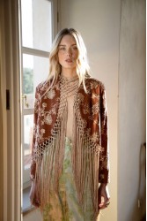 NIDODILEDA Unfolding Jacket Floral Embroidered Fringed