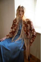 NIDODILEDA Unfolding Jacket Floral Embroidered Fringed