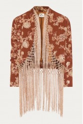 NIDODILEDA Unfolding Jacket Floral Embroidered Fringed