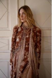 NIDODILEDA Unfolding Jacket Floral Embroidered Fringed