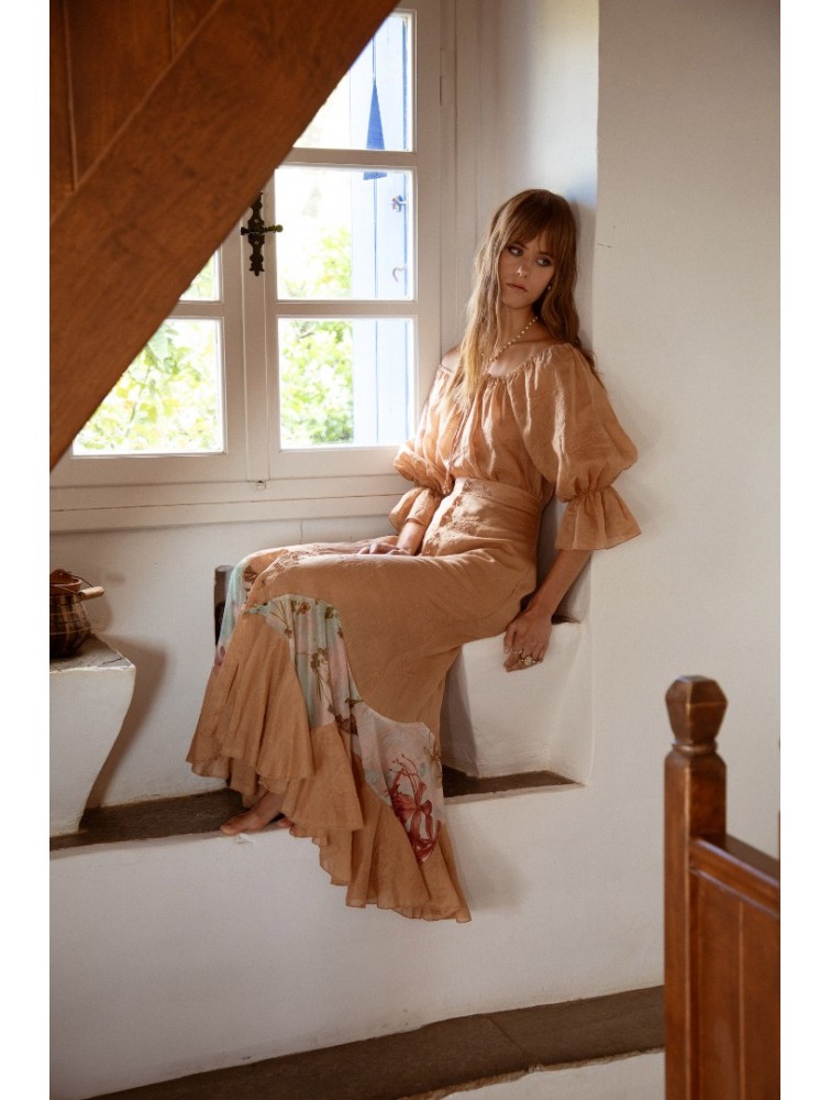 NIDODILEDA Unique Skirt Light Peach Beige