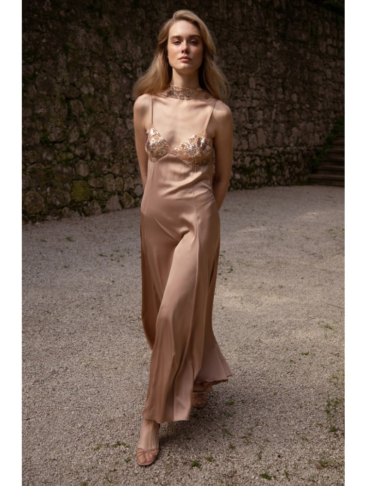 NIDODILEDA Unison Dress Satin Sequined Tulle Embellisment