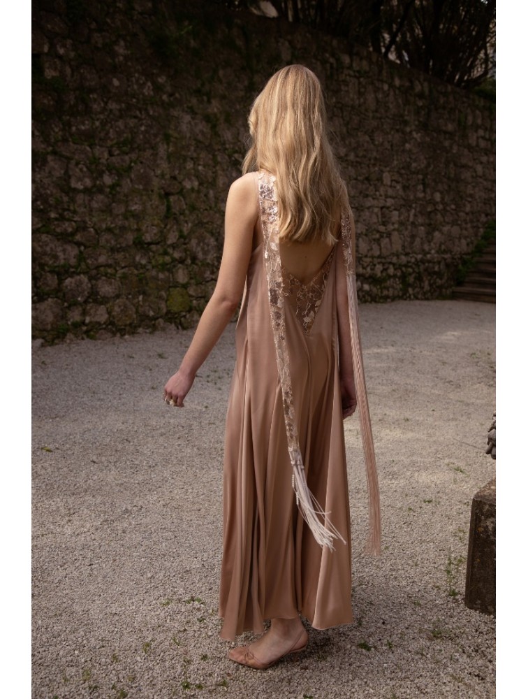 NIDODILEDA Unison Dress Satin Sequined Tulle Embellisment