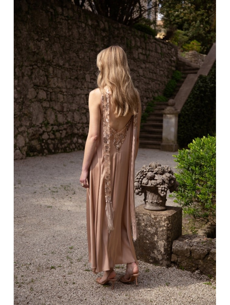 NIDODILEDA Unison Dress Satin Sequined Tulle Embellisment