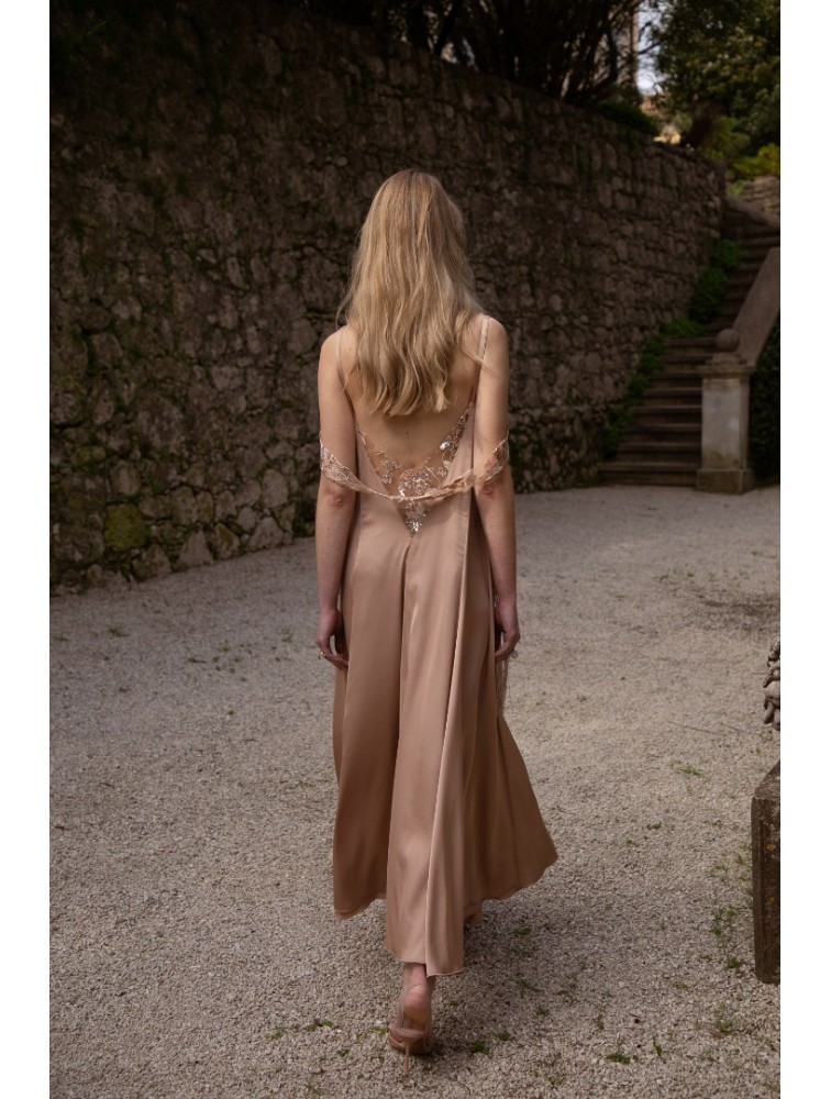NIDODILEDA Unison Dress Satin Sequined Tulle Embellisment
