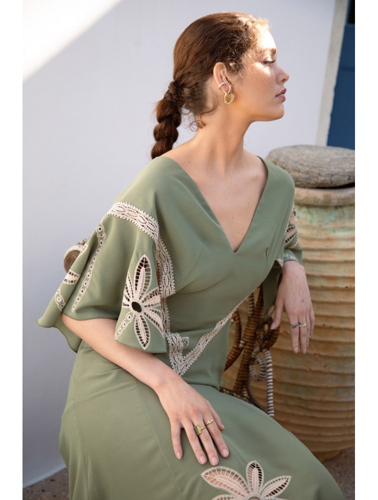 NIDODILEDA Upcurrent Tunic Embroidered Cut Out Lace Embellished