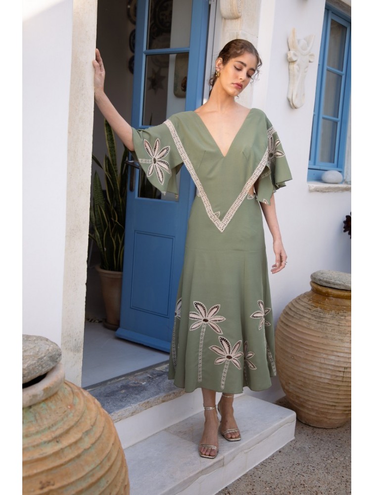 NIDODILEDA Upcurrent Tunic Embroidered Cut Out Lace Embellished