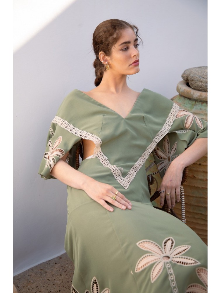 NIDODILEDA Upcurrent Tunic Embroidered Cut Out Lace Embellished