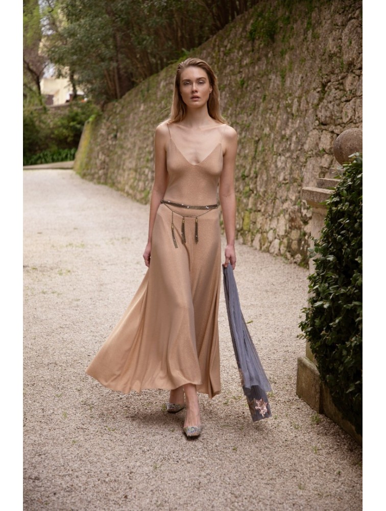 NIDODILEDA Valento Chain Belt Layered Metallic Tassel Chain
