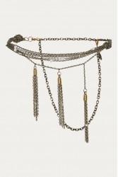 NIDODILEDA Valento Chain Belt Layered Metallic Tassel Chain