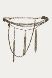 NIDODILEDA Valento Chain Belt Layered Metallic Tassel Chain