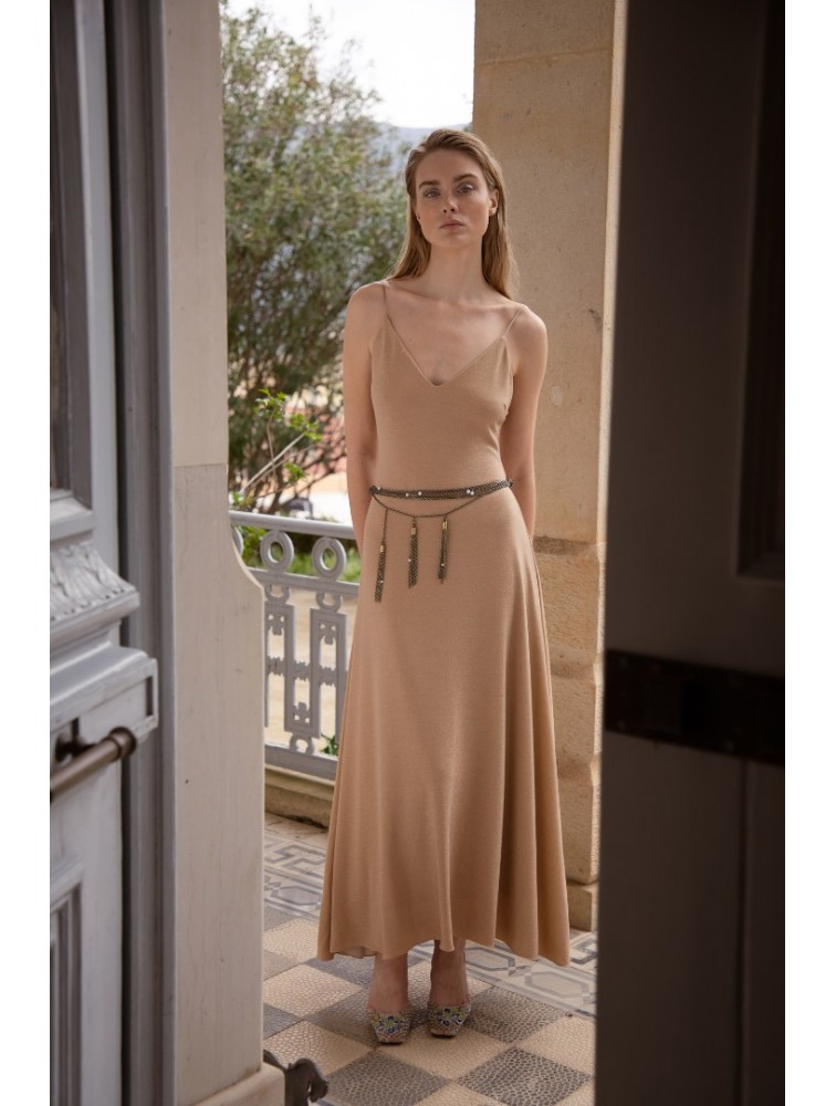 NIDODILEDA Valento Chain Belt Layered Metallic Tassel Chain