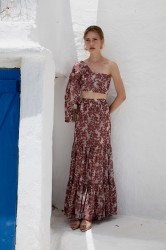 NIDODILEDA Veil Skirt Embroidered Muslin Κόκκινη Φούστα