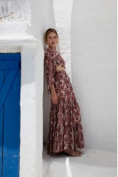 NIDODILEDA Veil Skirt Embroidered Muslin Κόκκινη Φούστα