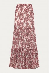 NIDODILEDA Veil Skirt Embroidered Muslin Κόκκινη Φούστα