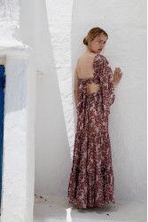 NIDODILEDA Veil Skirt Embroidered Muslin Κόκκινη Φούστα