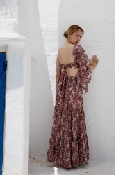NIDODILEDA Veil Skirt Embroidered Muslin Κόκκινη Φούστα