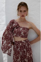 NIDODILEDA Veil Top Embroidered Muslin