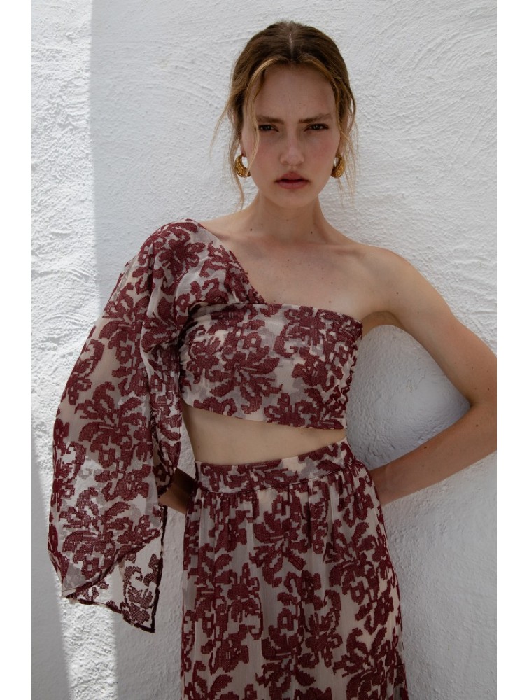 NIDODILEDA Veil Top Embroidered Muslin