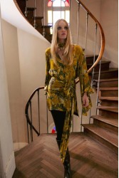 NIDODILEDA Verity Shirt Printed Belted Mustard Φλοράλ Κίτρινο Πουκάμισο